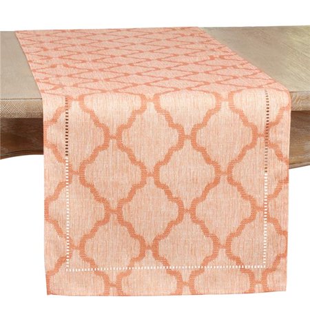 

Saro Lifestyle 6718.OR1654B 16 x 54 in. Laser-Cut Hemstitch Runner Orange