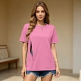 thumbnail image 6 of ShomPort Women's Nursing Tops for Breastfeeding Oversized Short Sleeves Side Splits Hidden Zipper Maternity Top, 6 of 7