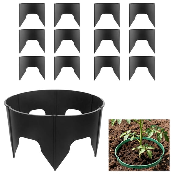 24 Pcs Planting Grow Rings, Adjustable Snap-Together Watering Rings for Plants, Garden Irrigation Rings for Root Hydration, Moisture Retention, Mulch Support and Plant Protection