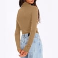 thumbnail image 3 of Mineart Soft Knit Turtleneck for Women Long Sleeve Fitted Solid Top as Undergarment, 3 of 4