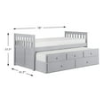 thumbnail image 2 of Lexicon Orion Pine Twin Over Twin Trundle Bed with two Storage Drawers in Gray, 2 of 7