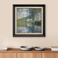 thumbnail image 2 of IDEA4WALL Premium Frame Wall Art Claude Monet Watercolor Forest Lake Reflection Classic Canvas Print Antique Countryside Fine Art Classic Historic Artwork for Home Decor - 26"x26" Black, 2 of 5