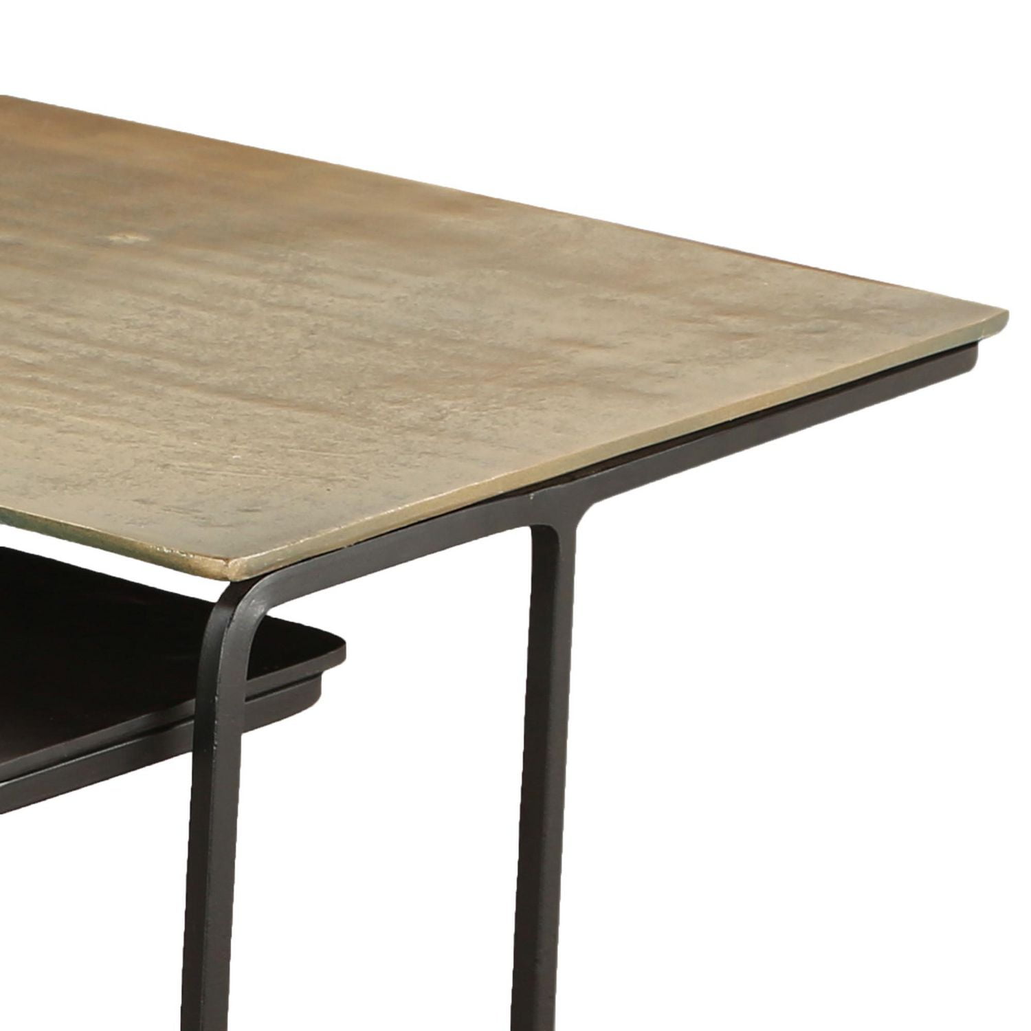 Chic industriel Aluminium Fonte Table d'Appoint, Jeu de 3 - Or Antique et Noir