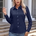 thumbnail image 5 of tarylea Business Casual Tops for Women Plus Size Shirts Turn down Collar Button down Tops Solid Color Fitted Tops Basic Office Shirts, 5 of 8