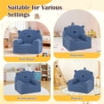 thumbnail image 6 of Bear-Shaped Kids Sofa, Teddy Fleece Foam Chair for Toddlers 3+ Years, Portable Bear Couch with Carry Handle, Removable Machine-Washable Cover (Navy), 6 of 10
