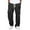 Black, variant on Mens Yoga Pants Waffle Knit Stretchy Wide Leg Sweatpants Drawstring Comfort Yoga Joggers S-4XL