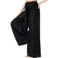 thumbnail image 6 of Genuiskids Women Summer Boho Printed Wide Leg Pants High Waist Tie-Up Casual Loose Palazzo Pants Beach Hippie Pants Capri Pants for Women Loungewear 4th of July Trousers, 6 of 7