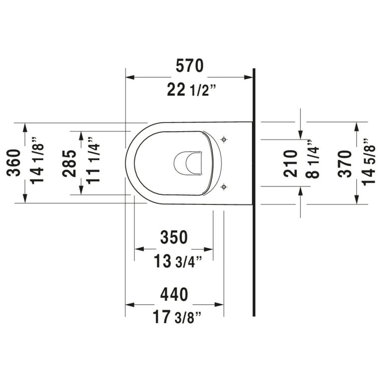 Duravit ME by Starck Dual Flush One-Piece Wall Mounted Rimless 