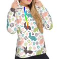 thumbnail image 5 of Yiaed Easter Rabbit Print Womens Casual Hoodies Crew Neck Long Sleeve Sweatshirts With Pocket Pullover Tops Women's Hooded Sweatshirt-X-Large, 5 of 5