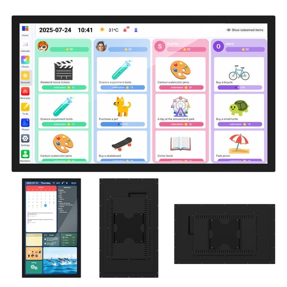 Smart Digital Calendar Family Schedules Planner Chore Chart Electronic Calendar Wall Mount Touchscreen Interactive Display Screen Calendar