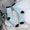 thumbnail image 5 of Hirioo Funny Cute Teeth Pattern Adult Middle Tube Socks Breathable Sock Non-Pilling,Contrasting Color Design, 5 of 6