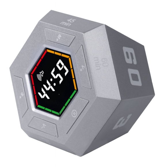 Pomodoro Timer, Productivity Timer,3, 5, 15, 30, 45, 60 Minute Preset Smart Countdown Timer, Time Management Tool Silver