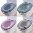 thumbnail image 3 of Washable Soft with Handle O-shape Winter Bathroom Toilet Seat Pad Toilet Accessories Cushion Toilet Seat Cover PINK WITHOUT HANDLE, 3 of 8