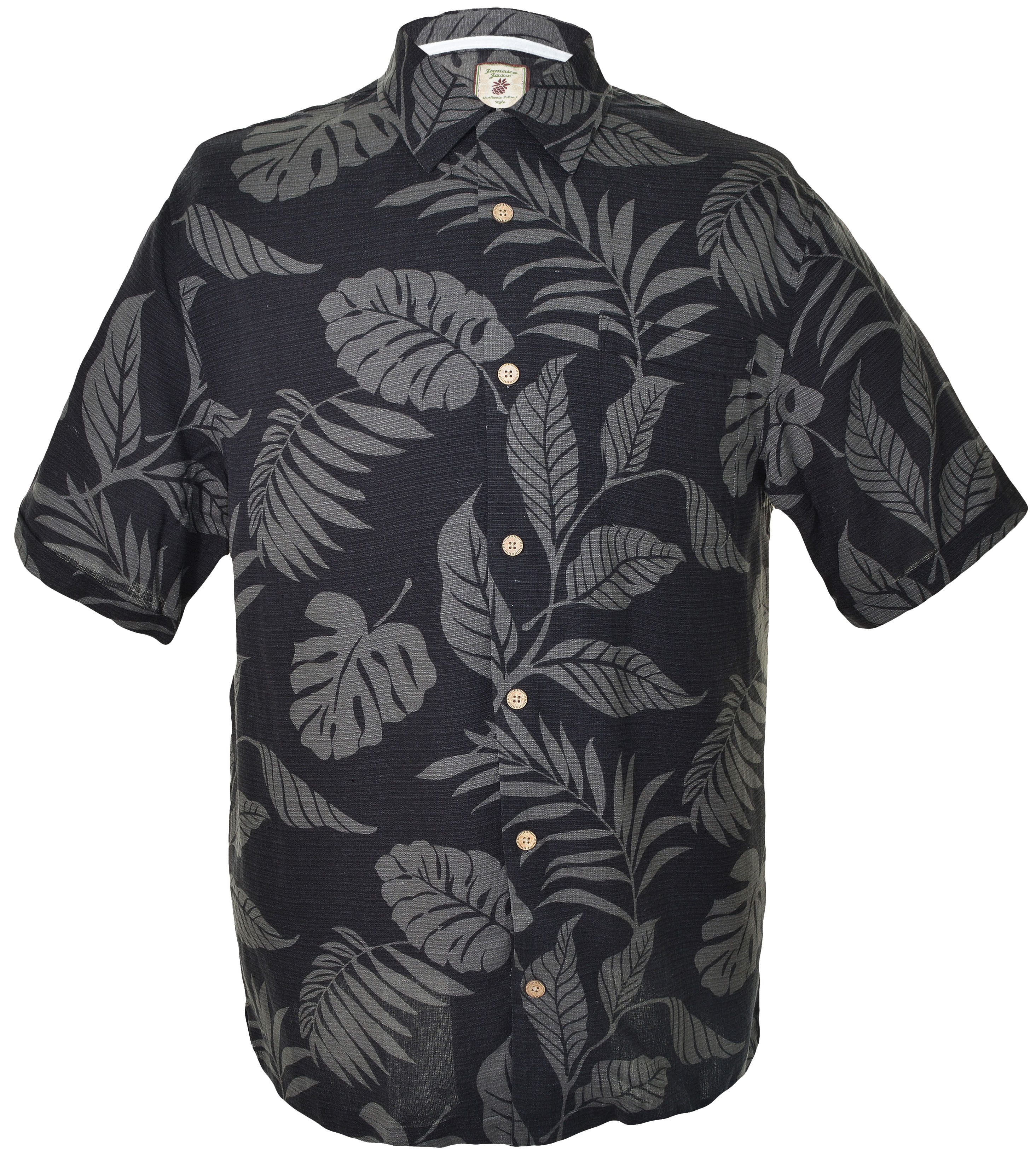 Jamaica Jaxx Mens Silk Hawaiian Aloha Shirt Black Medium Walmart Com