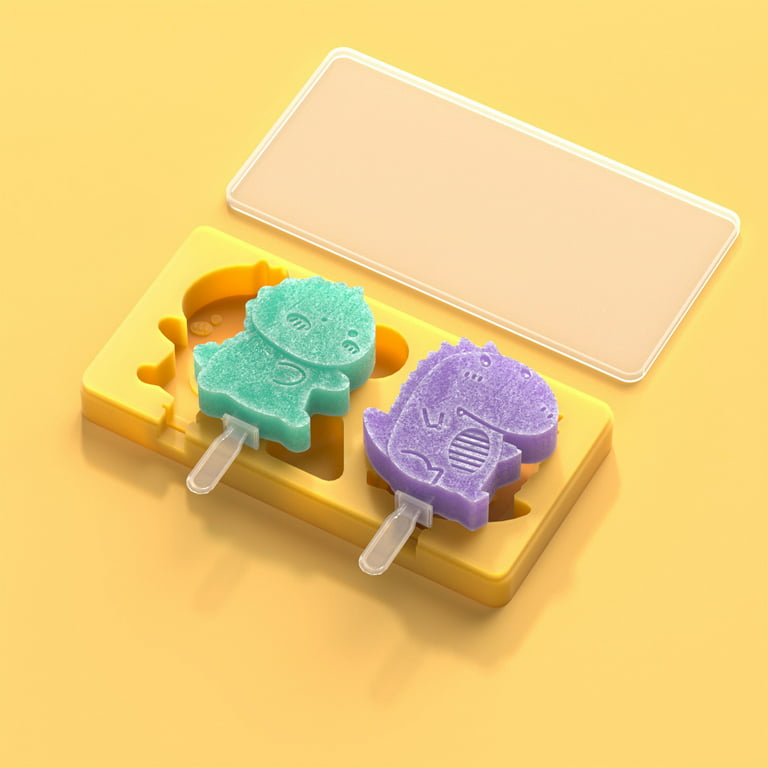 Silicone Popsicle Molds Ice Pop Mold Maker With Dinosaur Shapes