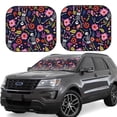 thumbnail image 2 of Picia Dancing Skeletons Floral Garden 2 Piece Car Windshield Sun Shade Foldable | Foldable Sun Shield for Front Window Blocks UV Rays and Keeps Your Vehicle Cool-Large, 2 of 7