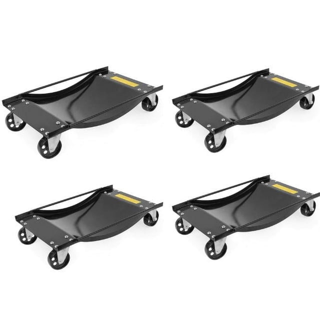 Historyli Gato para ruedas de coche de 4 piezas,plataforma para ruedas de gran capacidad,plataforma para vehículos pesados,doble V para mover coches y motocicletas.,Negro
