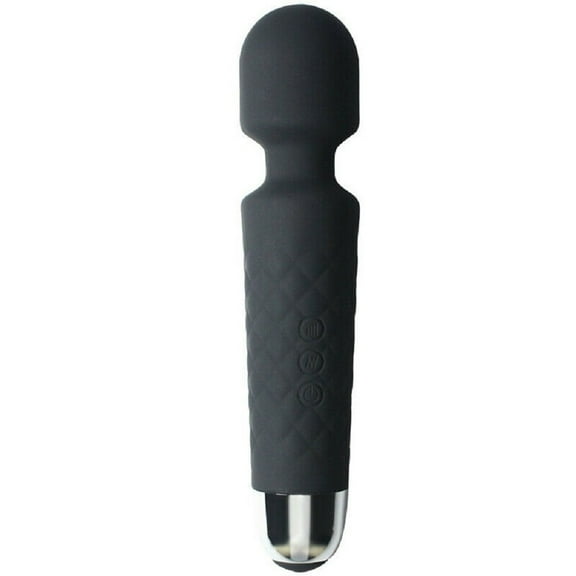 Wireless Wand Massager - 8 Powerful Speeds and 20 Vibration Patterns - Handheld Electric Personal Massager for Women - Waterproof (Black)