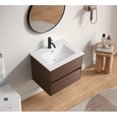 thumbnail image 4 of Dark Brown Wall-Mounted Bathroom Vanity, Easy-Assemble With Video Guide, Soft-Close Drawer (Premium Slides), Sturdy Wood Construction, 4 of 4
