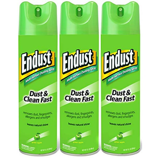 Endust MultiSurface Dusting and Cleaning Spray, Green Apple, 3 Count