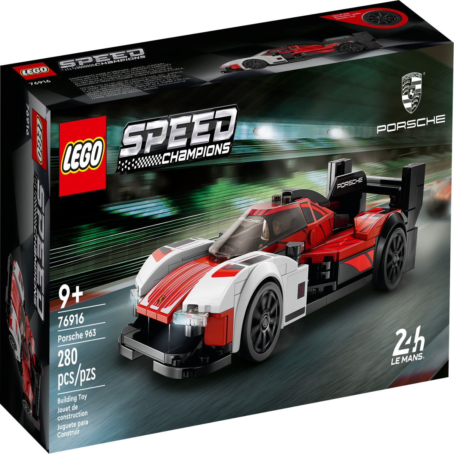 LEGO Speed Champions Porsche 963 76916, Model Car Building Kit, Collectible Race Car Toy with Driver Minifigure, Makes a Great Gift for Teens