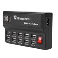 thumbnail image 3 of Cargador De Estación De Carga Con Adaptador De Corriente De 12 Puertos USB Hub 12A, Carga Rápida, Hub De Carga USB Fácil, Carga Segura, Amplia Compatibilidad Para Viajes En Casa, 3 of 7