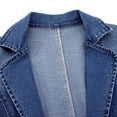 thumbnail image 4 of Sales Today Clearance Women's Blazers & Suit Jackets Women's Autumn Solid Color Slim Fit Suit Tie Pocket Denim Jacket, 4 of 9