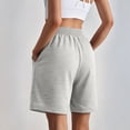 thumbnail image 5 of Women's 2026 Summer Casual Shorts with Pocket Elastic High Waisted Wide Leg Beach Shorts Light Gray M, 5 of 8