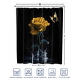 thumbnail image 4 of Split Shower Curtain for Transfer Bench, Yellow Roses Fabric Shower Curtains for Bathroom, Modern Art Splash Flowers Butterfly Tub Sliding Transfer Bench Waterproof Bath Curtains 72"x96", 4 of 9