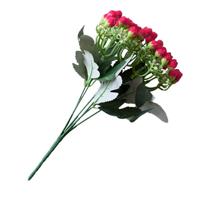facefd 2pcs Artificial Rose Bouquet Simulation Floral Decor Home Office Plastic artificial Rose Flower, Rose Red