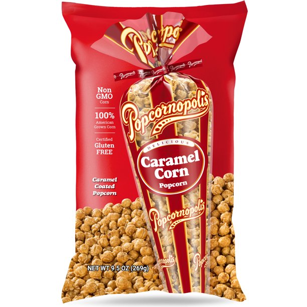 Popcornopolis Caramel Corn Popcorn, 9.5 Oz Bag - Walmart.com - Walmart.com