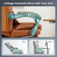 thumbnail image 5 of Office Chair with Retractable Footrest, Ergonomic High Back Design Executive Computer Desk Chair with Removable Lumbar Pillow,90-145°Reclining Thick Bonded Leather for Home Office Work,Brown, 5 of 12