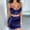 Blue, variant on Idoravan Womens Nightgown Chemise Sleeveless Sleepwear Full Slip Lace Sling Vest Hollow Nightdress