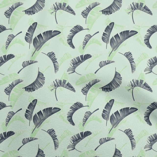 oneOone Coton Flex Léger Vert Menthe Tissu Tropical Banane Feuille Robe Tissu Tissu Imprimé par la Cour 40 Pouces de Large