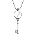 thumbnail image 1 of Culture Hand Flower Line Drawing Pattern Pendant Vintage Necklace Silver Key Jewelry, 1 of 3