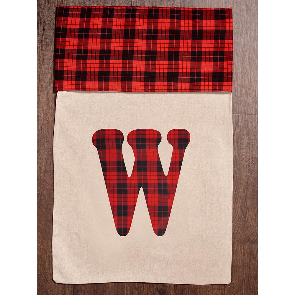 Giant Plaid Monogram Gift Bag (W)