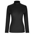 thumbnail image 4 of Women‘s Turtleneck Fall Winter Long Sleeve Sweater Jumper Warm Soft Ribbed Knitted Casual Solid Color Basic Slim Fit Pullover Tops(Coffee XL), 4 of 8