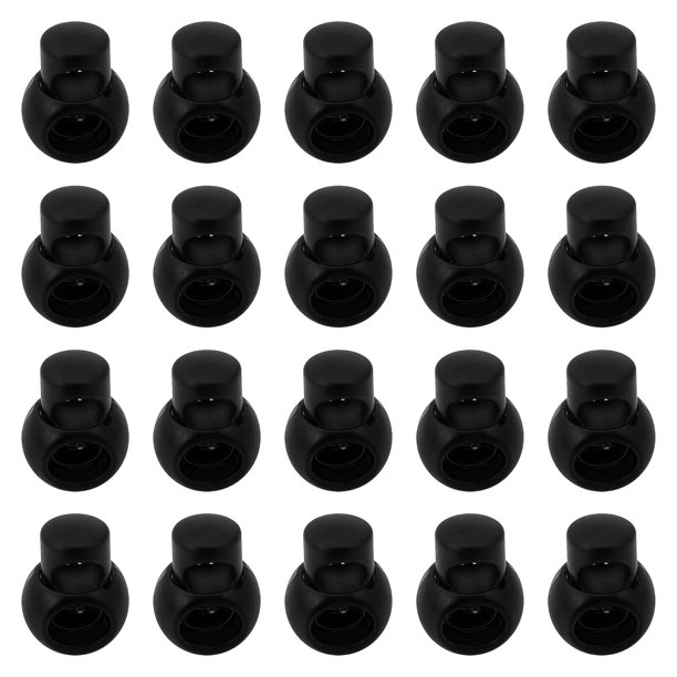 de cordón de metal de 20x Lanzamiento de cable de resorte Toggle Fastener Slider Controlador Toggles End Toggles Clip Ligero de un solo orificio Negro