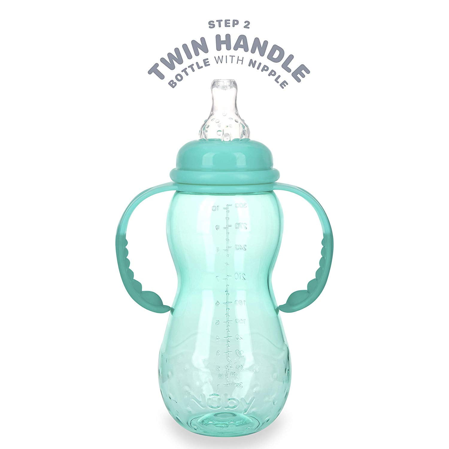 (3 pack) Nuby Bottle-to-Soft Spout Sippy Cup Non-Drip Standard Neck Baby Bottle, 10 fl oz