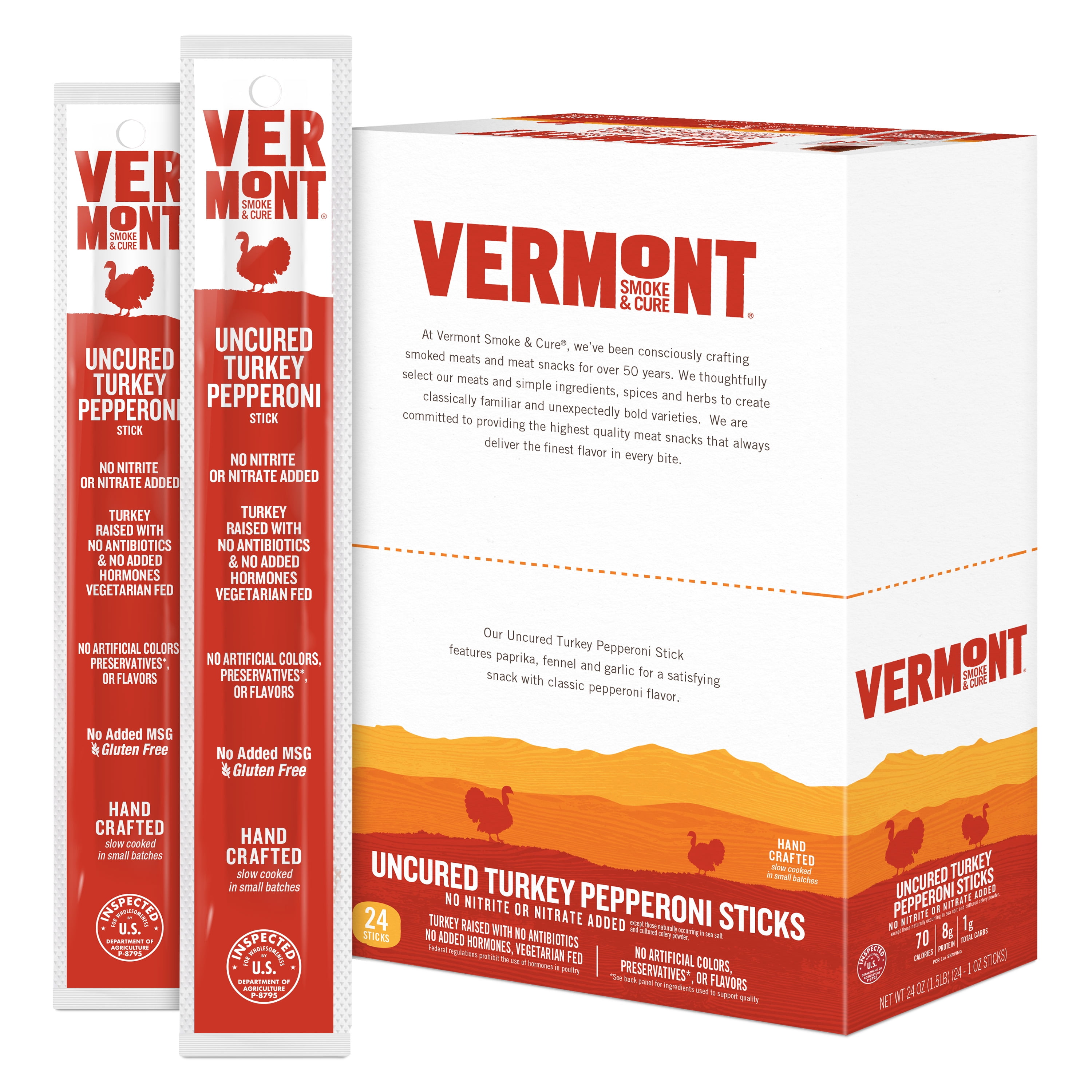 Snack Sticks by Vermont Smoke & Cure Uncured Pepperoni Turkey