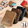 thumbnail image 2 of PrePat Waterproof Mens RFID Blocking Leather Wallet Credit Card ID Holder Zipper Purse, 2 of 13