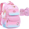 thumbnail image 1 of Sanrioed-mochila escolar de Hello kitty, morral impermeable antipérdida con dibujos animados de fresa, gato, alivio de carga, protege la columna vertebral, 1 of 4