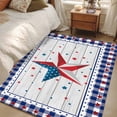 thumbnail image 5 of Independence Day Washable Area Rug 3 x 5 ft USA Flag Star Blue Red Plaid Wood Grain, Soft Non Slip Rugs Stain Repellent Indoor Felt Carpet for Living Dining Room Bedroom Home Office, 5 of 9