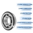 thumbnail image 5 of Unique Bargains 62/22NR Deep Groove Ball Bearings 22x50x14mm P5 Open Type Lubricated Bearings 1 Pc Car Scooter Skateboard Wheel Universal Silver Tone, 5 of 6