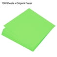 thumbnail image 3 of Uxcell Origami Paper Double Sided for Art Craft Project Beginner 100 Sheets Grass Green 8x8 inch, 3 of 5