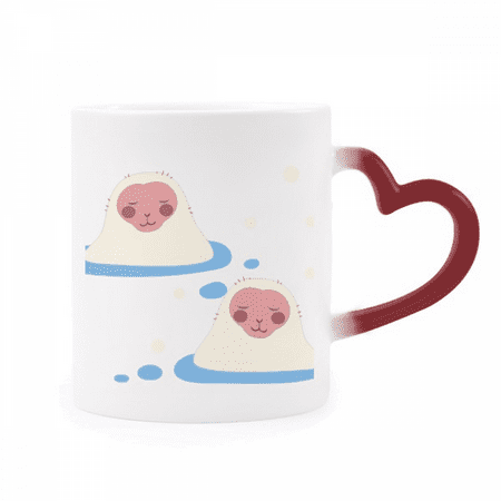 

Japanese Travel Lucky Animal Heat Sensitive Mug Red Color Changing Stoneware Cup