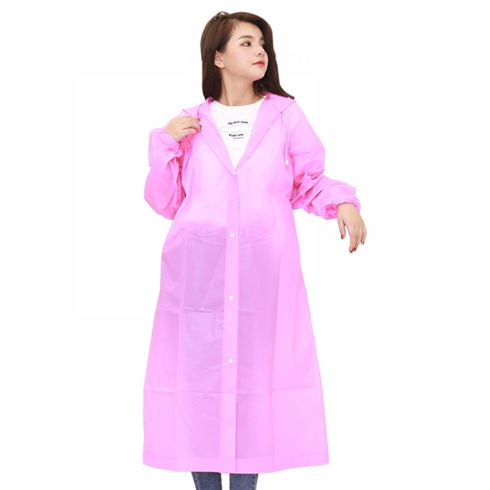 Guzack Rain Poncho for Adults 2 Pack Waterproof Reusable EVA Raincoat Rainwear With Hoods and Sleeves 