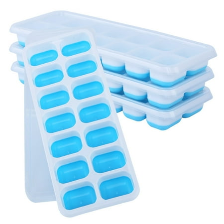 

4PCS/Set Silicone Ice Cube Tray Mold Clear Cover Ice Cream Maker Molds Ice Plate Drinking Household Summer Tools