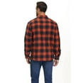 thumbnail image 3 of TACVASEN Men's Flannel Shirt Jacket Warm Fleece Plaid Jacket Cotton Winter Coats Orange 2XL, 3 of 6