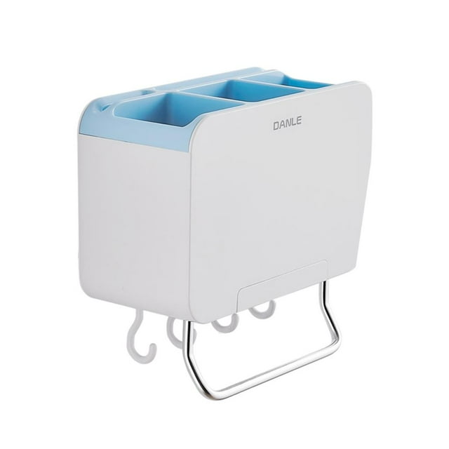 Escurridor de Cubiertos de Montaje en Pared con Barra de Toal Soporte para Almacenamiento de Utensilios Azul Sunnimix
